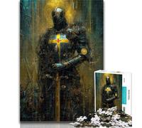 1000 Pieces for Teenagers Medieval Knight Paintings Puzzles 1000 Pieces for Adults,Stress Reliever Difficult Challenge Enhance Love between Couples 26x38cm