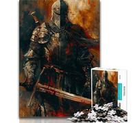 1000 Pieces for Teenagers Medieval Knight Warrior Painting 1000 Piece Jigsaw Puzzle for Adults Teens,Family Game Stress Reliever Difficult Challenge Great Gifts And Toys (50x75cm)