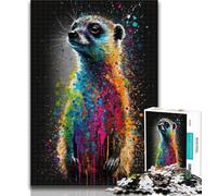1000 Pieces for Teenagers Meerkat Colourful Adult Jigsaws 1000 Piece,Stress Reliever Difficult Challenge Unique Home Decor And Gifts 50x75cm