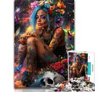 1000 Pieces for Teenagers Mexican Skull Girls 1000 Pieces Jigsaw Puzzles For Teens And Adults,Family Games Christmas Birthday Gifts 50x75cm