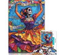 1000 Pieces for Teenagers Mexican Skull Girls Puzzles for Adults 1000 Pieces,Family Entertainment Toys Is Ideal As A Gift for The Whole Family 50x75cm