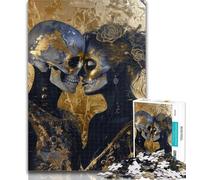 1000 Pieces for Teenagers Mexican Style Skull Puzzles 1000 Pieces for Adults,Family Game Stress Reliever Difficult Challenge Great Gifts And Toys 75x50cm