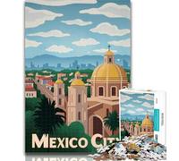 1000 Pieces for Teenagers Mexico City 1000 Piece Jigsaw Puzzle for Adults And Teenagers,Educational Games Home Decoration Artists Collection, Fine Art 26x38cm