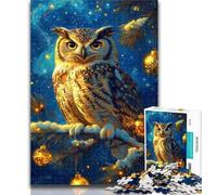 1000 Pieces for Teenagers Midnight Owl Jigsaw Puzzle 1000 Pieces for Adults,Educational Game Challenge Toy for Women And Men 50x75cm