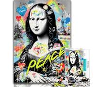 1000 Pieces for Teenagers Mona Lisa Graffiti Jigsaw Puzzles for Teenagers 1000,Family Entertainment Toys Is Ideal As A Gift for The Whole Family (38x26cm)