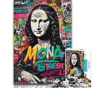 1000 Pieces for Teenagers Mona Lisa Graffiti Jigsaws Puzzles 1000 Pieces for Adults Gifts,Toys Educational Games Stress Relieving Unique Home Decor And Gifts 50x75cm