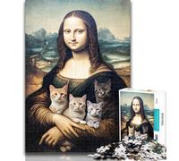 1000 Pieces for Teenagers Mona Lisa Kitten 1000 Pieces Jigsaw Puzzle For Adults Teens,Toy Intellectual Game Artists Collection, Fine Art 50x75cm