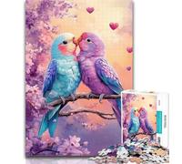 1000 Pieces for Teenagers Moon Parrot Couple Jigsaw Puzzles 1000 Pieces for Adults Teens,Relax Games Is Ideal As A Gift for The Whole Family 26x38cm