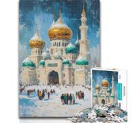 1000 Pieces for Teenagers Mosque Oil Painting 1000 Piece Jigsaw Puzzles for Adults,Toy Intellectual Game Artists Collection, Fine Art 26x38cm
