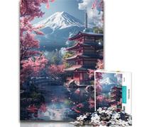 1000 Pieces for Teenagers Mount Fuji And The Temple 1000 Piece Jigsaw Puzzles for Adults,Educational Stress Relief Toy Great Gifts And Toys 26x38cm