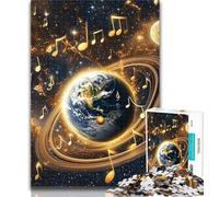 1000 Pieces for Teenagers Music Galaxy Earth Jigsaws Puzzles 1000 Pieces for Teenagers Gifts,Educational Game for Birthday, Chrismas for And 14 Years Old 26x38cm