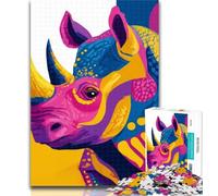 1000 Pieces for Teenagers Mysterious Rhino Jigsaws 1000 Pieces for Teenagers,Decompressing Intellectual Educational Toy Great Gifts And Toys 26x38cm