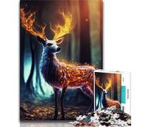 1000 Pieces for Teenagers Mystical Deer in Forest 1000 Pieces Jigsaw Puzzles For Teens And Adults,Family Games Christmas Birthday Gifts (26x38cm)
