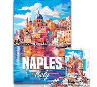 1000 Pieces for Teenagers Naples Italy 1000 Piece Jigsaw Puzzle for Adults And Teenagers,Educational Games Home Decoration Artists Collection, Fine Art 75x50cm