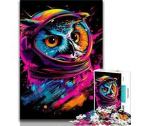 1000 Pieces for Teenagers Neon Astronaut Owl Puzzles 1000 Pieces for Adults,Family Game Stress Reliever Difficult Challenge Great Gifts And Toys (38x26cm)