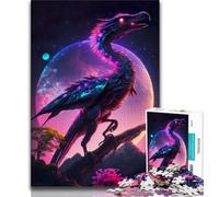 1000 Pieces for Teenagers Neon Fairytale Dinosaur Jigsaw Puzzles for Teenagers 1000 Piece,Toys Educational Games Stress Relieving Parent-child Interaction 26x38cm