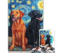 1000 Pieces for Teenagers Night Sky Labrador 1000 Pieces Jigsaw Puzzle For Adults Teens,Toy Intellectual Game Artists Collection, Fine Art 50x75cm