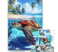 1000 Pieces for Teenagers Ocean Turtle Jigsaw Puzzles 1000 Pieces for Adults Teens,Wishlist with Santa Claus for Age 14 50x75cm