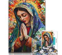 1000 Pieces for Teenagers Our Lady of Guadalupe Praying Jigsaw Puzzles 1000 Pieces for Adults Teens,Wishlist with Santa Claus for Age 14 26x38cm