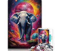 1000 Pieces for Teenagers Painting of Two Elephants Jigsaws 1000 Pieces for Adults,Toys Educational Games Stress Relieving Artists Collection, Fine Art (50x75cm)