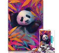 1000 Pieces for Teenagers Panda in The Bamboo Forest Adult Jigsaw Puzzles 1000,for Educational Game Challenge Toy Artists Collection, Fine Art 50x75cm
