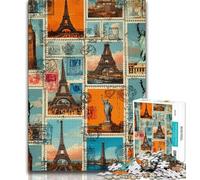 1000 Pieces for Teenagers Paris Collage Adult Jigsaw Puzzles 1000,for Educational Game Challenge Toy Artists Collection, Fine Art (26x38cm)