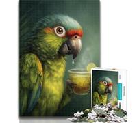 1000 Pieces for Teenagers Parrot Drinking A Drink 1000 Pieces Jigsaw Puzzle for Adults& Teens,Educational Toys Is Ideal As A Gift for The Whole Family 50x75cm