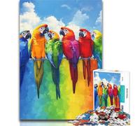 1000 Pieces for Teenagers Parrot on The Rainbow 1000 Pieces Jigsaw Puzzles for Adults And Teens,Unique Birthday And Gifts for Age 14+ 50x75cm