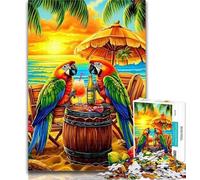 1000 Pieces for Teenagers Parrot on Vacation Puzzles for Adults 1000 Pieces,Family Entertainment Toys Is Ideal As A Gift for The Whole Family 50x75cm