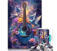 1000 Pieces for Teenagers Peace Guitar Jigsaw Puzzles 1000 Pieces for Adults Teens,Family Game Stress Reliever Difficult Challenge Great Gifts And Toys 26x38cm