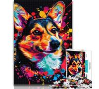 1000 Pieces for Teenagers Pembroke Welsh Corgi Puzzles 1000 Pieces for Adults,Family Game Stress Reliever Difficult Challenge Great Gifts And Toys 26x38cm