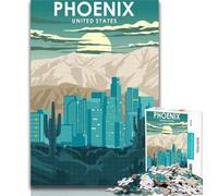 1000 Pieces for Teenagers Phoenix Arizona Travel Jigsaws 1000 Pieces for Adults,Toys Educational Games Stress Relieving Artists Collection, Fine Art 26x38cm