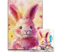 1000 Pieces for Teenagers Pink Bunny 1000 Piece Jigsaw Puzzles for Teenagers,Parent-child Interaction for Age 14 Years Up (26x38cm)