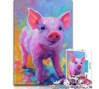 1000 Pieces for Teenagers Pink Pig 1000 Piece Jigsaw Puzzles for Adults & Teens,Decompressing Intellectual Educational Toy Birthday Present, Gifts 75x50cm