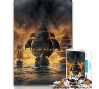 1000 Pieces for Teenagers Pirate Fleet Puzzles 1000 Pieces for Adults,Family Game Stress Reliever Difficult Challenge Great Gifts And Toys (50x75cm)