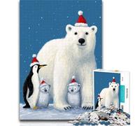 1000 Pieces for Teenagers Polar Bears And Penguins 1000 Piece Jigsaw Puzzles for Teenagers,Relax Games Is Ideal As A Gift for The Whole Family 50x75cm