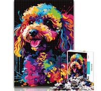1000 Pieces for Teenagers Poodle DJ Neon 1000 Pieces Jigsaw Puzzle for Adults& Teens,DIY Birthday Gifts for Teens And Adults 50x75cm