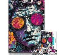 1000 Pieces for Teenagers Pop-art Michelangelos David Statue Jigsaw Puzzles 1000 Pieces for Adults Teens,Family Game Stress Reliever Difficult Challenge Great Gifts And Toys 50x75cm