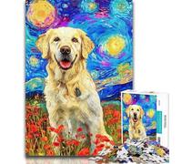 1000 Pieces for Teenagers Poppy Golden Retriever 1000 Pieces Jigsaw Puzzles For Teens And Adults,with Fully Interlocking Randomly Shaped Pieces for And 14 Years Old 50x75cm