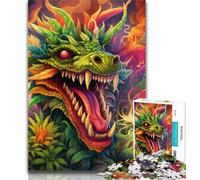 1000 Pieces for Teenagers Psychedelic Art Dragon Adult Jigsaw Puzzles 1000,for Educational Game Challenge Toy Artists Collection, Fine Art 50x75cm