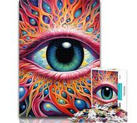 1000 Pieces for Teenagers Psychedelic Eyes Jigsaws Puzzles 1000 Pieces for Adults Gifts,Present & Gift for Lovers Or Friends 26x38cm
