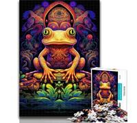 1000 Pieces for Teenagers Psychedelic Frog Adult Jigsaws 1000 Piece,Stress Reliever Difficult Challenge Unique Home Decor And Gifts 50x75cm
