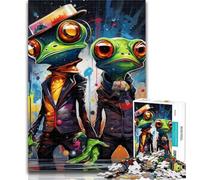 1000 Pieces for Teenagers Psychedelic Frog Puzzles 1000 Pieces for Adults,Family Game Stress Reliever Difficult Challenge Great Gifts And Toys 26x38cm