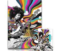 1000 Pieces for Teenagers Psychedelic Guitarist Jigsaw Puzzles for Teenagers,Toys Educational Games Stress Relieving Unique Home Decor And Gifts 26x38cm