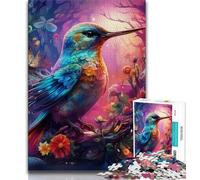 1000 Pieces for Teenagers Psychedelic Hummingbird Adult Jigsaws 1000 Pieces Difficult,Toys Educational Games Stress Relieving Artists Collection, Fine Art (38x26cm)