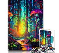 1000 Pieces for Teenagers Psychedelic Mushroom Forest 1000 Pieces Jigsaw Puzzle For Adults Teens,Toy Intellectual Game Artists Collection, Fine Art 50x75cm
