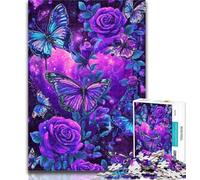 1000 Pieces for Teenagers Purple Butterfly Jigsaw Puzzles 1000 Pieces for Adults Teens,Family Game Stress Reliever Difficult Challenge Great Gifts And Toys 26x38cm