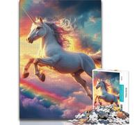 1000 Pieces for Teenagers Rainbow Unicorn Puzzles 1000 Pieces for Adults,Family Game Stress Reliever Difficult Challenge Great Gifts And Toys (38x26cm)