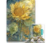1000 Pieces for Teenagers Retro Sunflowers 1000 Piece Jigsaw Puzzle for Adults And Teenagers,Educational Game for Birthday, Chrismas for And Age 14 50x75cm