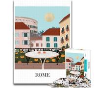 1000 Pieces for Teenagers Rome Balcony View Jigsaws 1000 Pieces for Adults,Toys Educational Games Stress Relieving Artists Collection, Fine Art 26x38cm